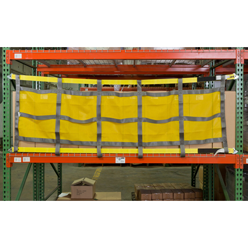 Rack Safety Straps with Mesh Panel in Use